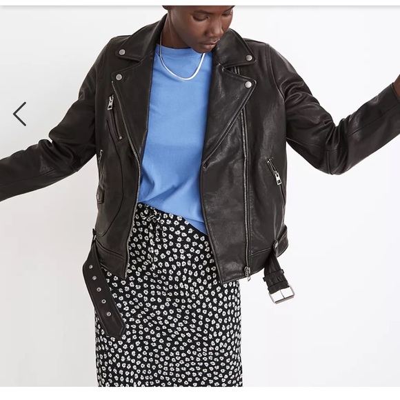 Madewell Oversized Leather Jacket, size small - Picture 2 of 15